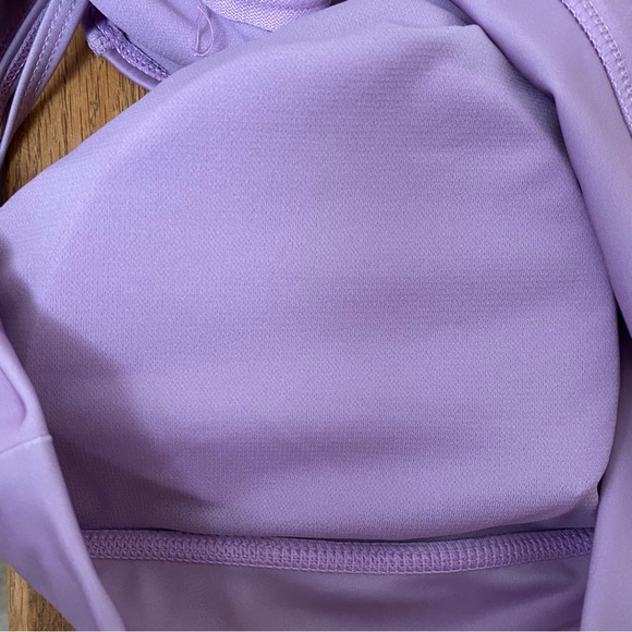 KYODAN • NEW! High Neck Zip Back Floral Swimsuit Top UPF 40 - Pastel Purple - Picture 15 of 16